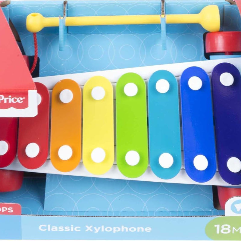Fisher-Price Toddler Pull Toy, Classic Xylophone Pretend Musical Instrument with Mallet for Preschool Kids Ages 18+ Months