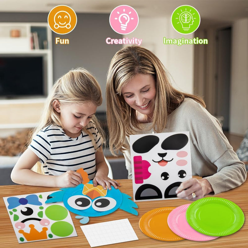16 Pack Arts and Crafts for Kids Toddler DIY Animal Paper Plate Art Gifts