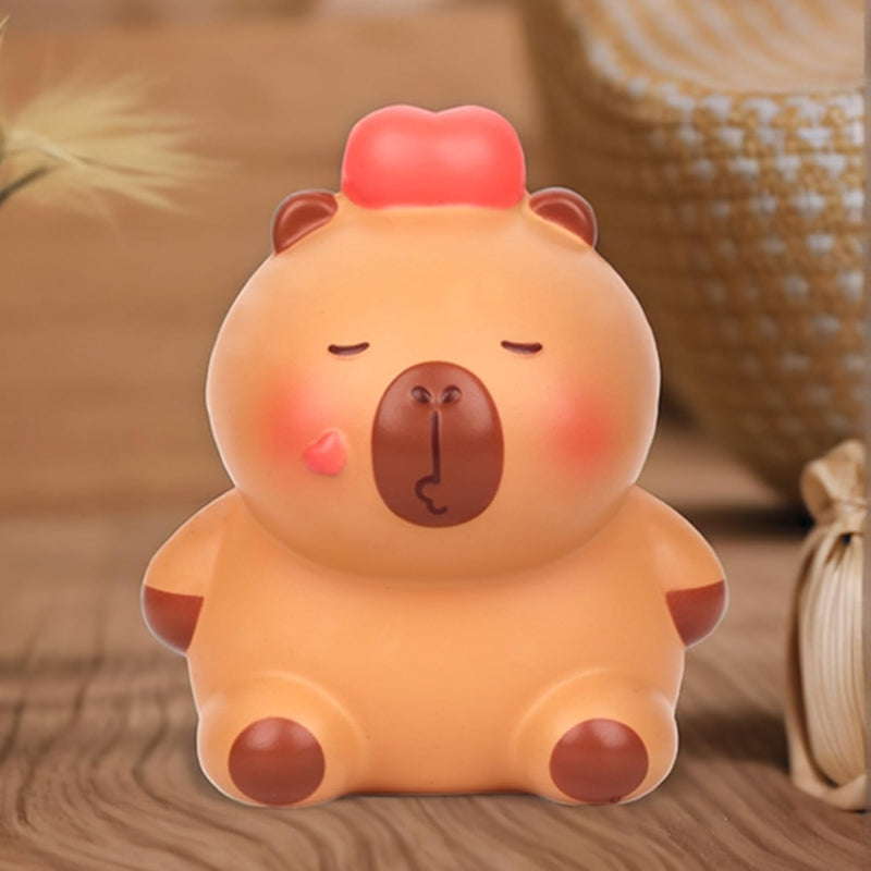 Capybara Squeezable Series Blind Box Figure, Random Design Animal Figures Collectible Toy, Cute Stress Relief Simulation Squeeze Toy for Gift (3.54-4.72'' H)