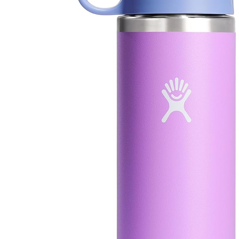 Hydro Flask Kids Water Bottle for School - Stainless Steel and Insulated with Straw Cap - 12 Oz in Anemone Purple