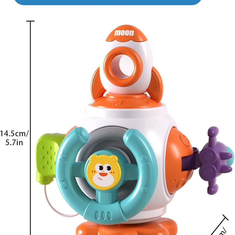 Montessori Sensory Toys for Toddlers 1-3 - Busy Board Cube with Airplane, Car & Travel Activities