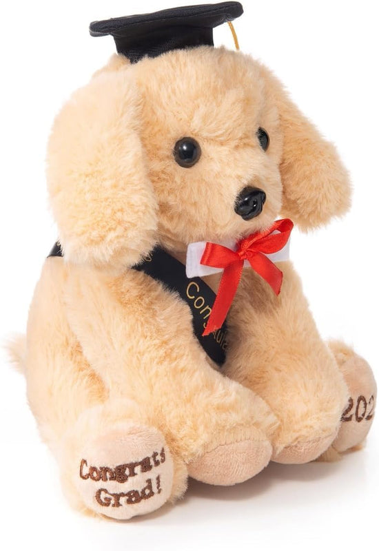 8 Inch Graduation Plush Stuffed Animal Class of 2026 Brown Puppy Dog
