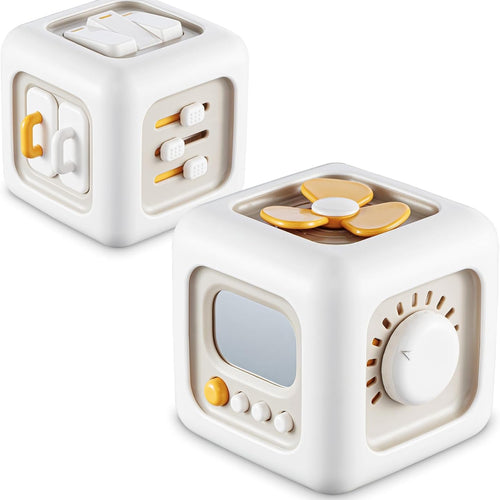 6-in-1 Busy Cube Toy for 1 Year Old Boy, Montessori Toys with Sensory Learning