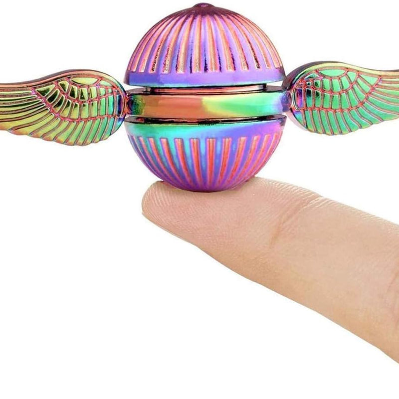 Umnodobn Gold Fidget Spinner Magic Orb Anxiety Toys Stress Relief Reducer Spin Fidgets Hand Bearing Tri Spinner Finger Spinners Toy Focus Fidgeting Restless Novelty Gift for Adults Kids