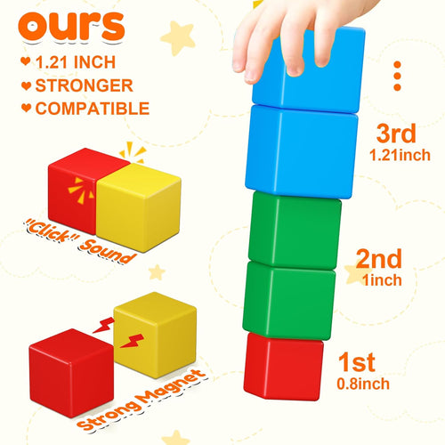 32PCS Magnetic Building Blocks for Toddlers Age 3-5, STEM Educational Sensory Toys for Kids Ages 3-8