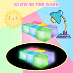2Pcs Stress Cube Glow in The Dark,Fidgets for Teens,Adults, Kids,Super Solid Squishy Toy,Squeeze Toys,Ice Cube,High Density Squeeze Toys,Stocking Stuffers,Cool Things(Blue + Purple)