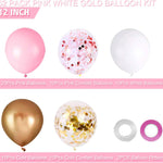 60Pcs Pink Gold Confetti Latex Balloons Kit for Engagement, Wedding, Baby Shower, or Girl Birthday Party Supplies