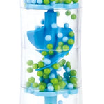 Hape Beaded Raindrops | Mini Wooden Musical Shake & Rattle Rainmaker Toy, Blue, Model Number: E0328B