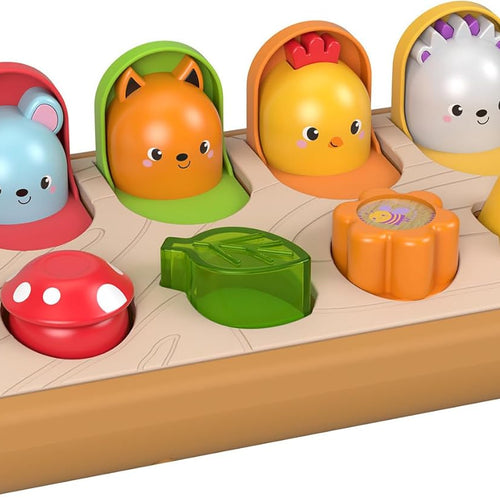 Fisher-Price Infant Activity Toy with 4 wood-accented activities for fine motor skill development