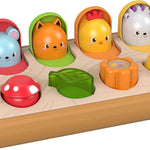 Fisher-Price Infant Activity Toy with 4 wood-accented activities for fine motor skill development