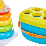 Fisher-Price baby blocks and rock-a-stack toy set for 6+ months developmental play