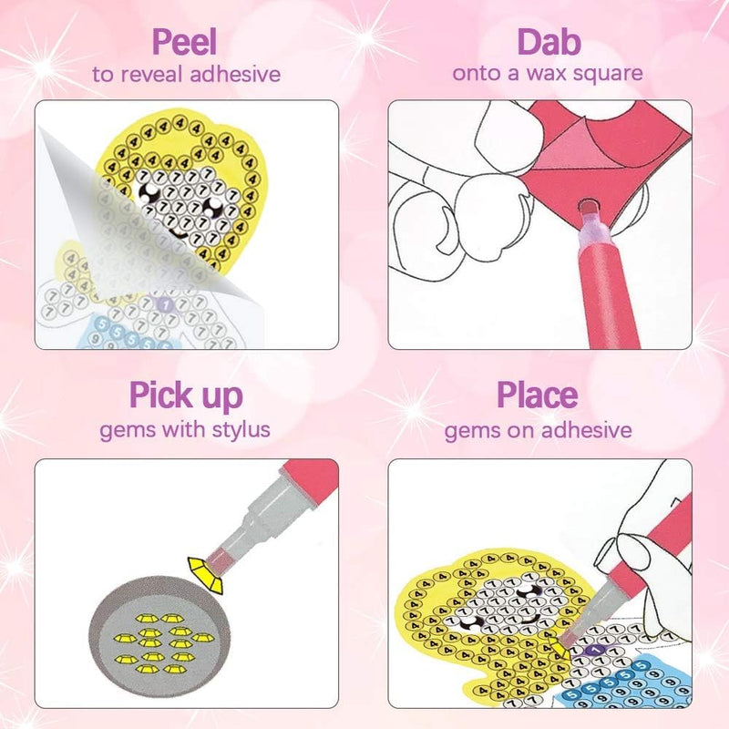 Arts and Crafts for Kids Ages 8-12 - Make Your Own GEM Keychains for Girls | 5D Diamond Art, Painting by Numbers Kits, Kids Ages 3-5, 4-6, 6-8, Easter Basket Stuffers,Christmas Stocking Birthday Gifts