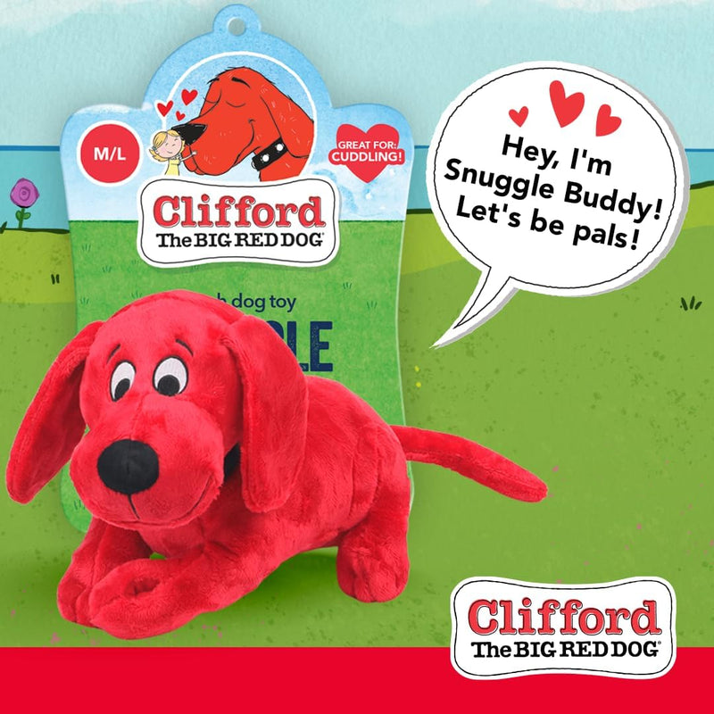 Clifford® Snuggle Buddy Medium Size Plush Dog Toy | Cozy Dog Stuffed Animals Play Toy for Medium to Large Dogs | Comfort, Squeakers, Crinkle, Interactive Bonding