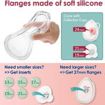 Nenesupply Handsfree Wearable Breast Milk Collection Cups Compatible with Spectra S1 S2 Baby Buddha Momcozy V1 Lansinoh Pumps 24mm Silicone Flanges Replacement for Spectra Pump Parts 19mm 21mm inserts