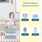 Hanging Diaper Organizer for Bassinet/Crib/Playpen/Playard – Hold 80+ Diapers - Changing Table Diaper Holder Attachment Accessories- Diaper Stacker Nursery Caddy Organizer (Gray)