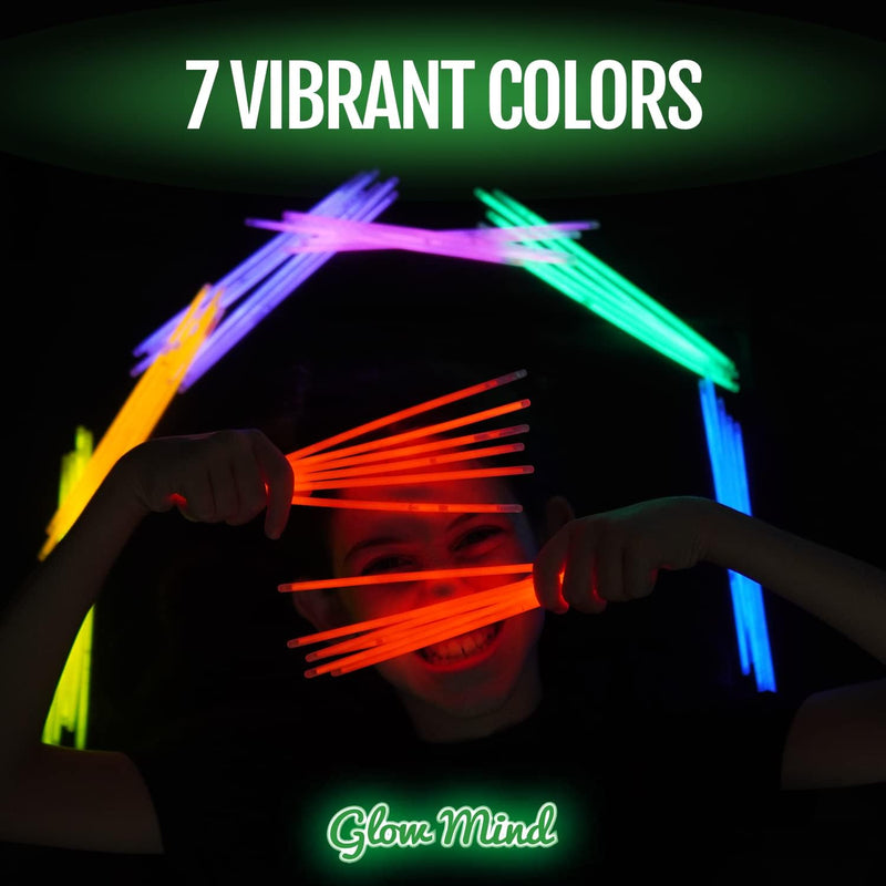 100 Ultra Bright Glow Sticks Party Pack - 8" Glowsticks Party Favors with Bracelets and Necklaces