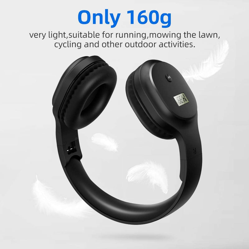 Rechargeable and Portable Personal FM Radio Headphones with Best Reception, Wireless Headset Radio Ear Muffs for Jogging, Mowing, Cycling, Meeting FM Receiver
