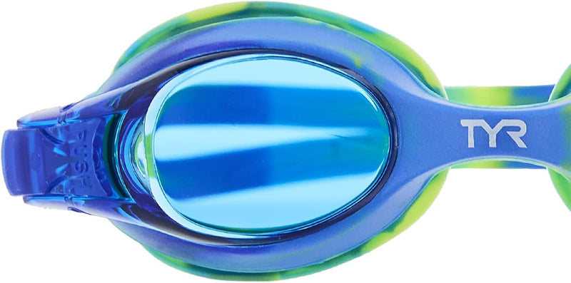 TYR Kids' Swimple Goggles - Colorful Swim Goggles for Beginners | Comfy Youth Unibody Fit | Advanced Anti-Fog UV Eye Protection | Safe No-Leak Silicone Gaskets | Quick-Adjust Release Button