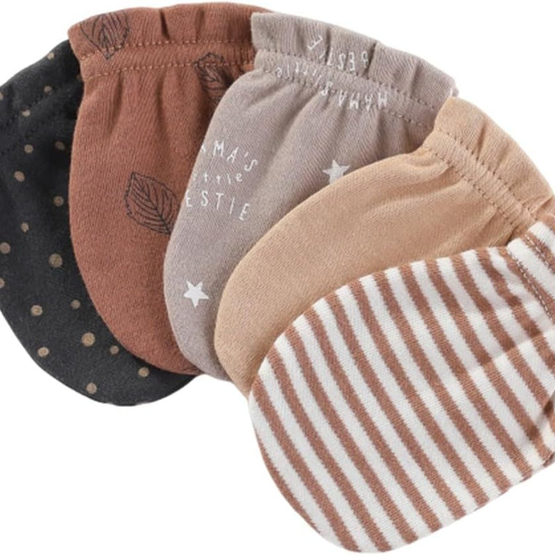 JELYLOVE 5 Pack Baby Boy Girl Anti Scratch Mittens Infant Gloves Essentials | multiple colors,100% cotton,breathable comfort,secure fit,anti-scratch design