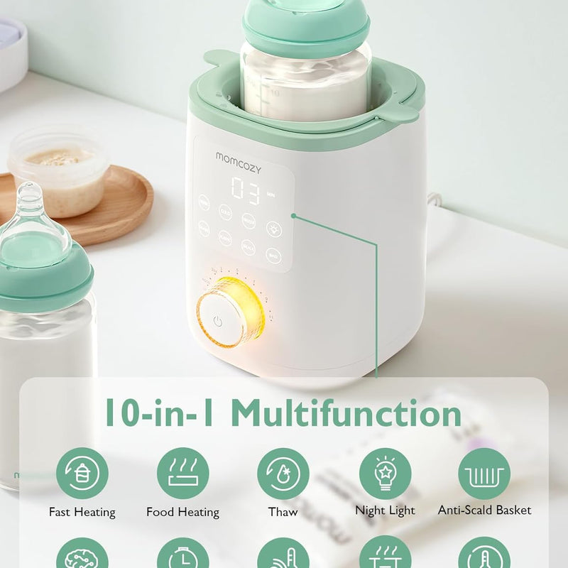 Momcozy Baby Bottle Warmer for Breast Milk, Fullest Nutrients Preserved | Fast & Even Heat, Night Light for Nighttime Breastfeeding, One-Touch Easy Use, Newborn Essentials Supplies Gift for Mom