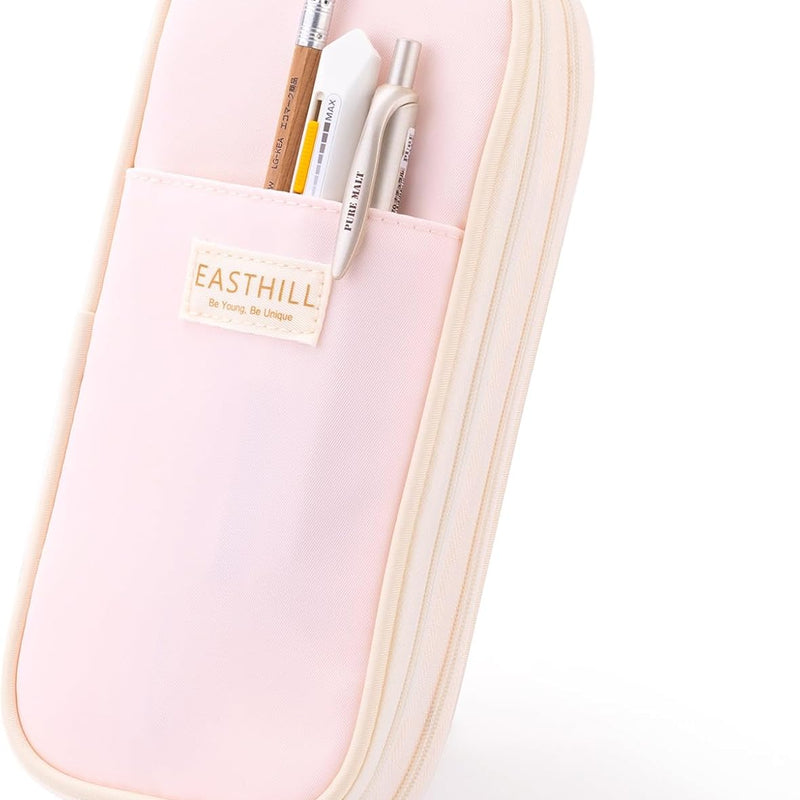 EASTHILL Big Capacity Pencil Case Large Pencil Pouch Stationery Pen Bag for Teen Girls-Pink