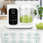 Baby Food Maker with Large Steam Basket Onestep Baby Food Processor Steamer with Steam & Grinding, Auto Cooking Self-Cleaning & Sterili-zing, BPA-Free for Healthy Homemade Baby Food