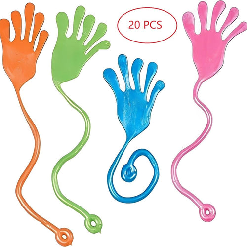 Tuko 20PCS Sticky Hands: Fun, Stretchy Toys for Kids' Parties and Sensory Play