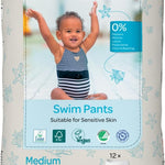 Bambo Nature Hypoallergenic Swim Pants, Eco-Labeled Swim Diapers, Double Leak Barriers - Small (12 Count)