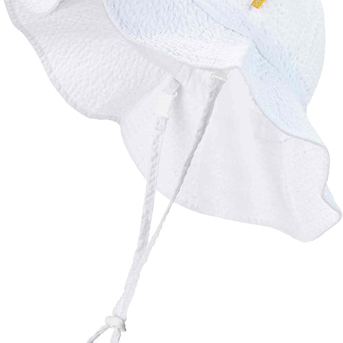 Baby & Toddler Wide Brim Sun Hats UPF 50+ Sun Protection Bucket Cap Cute Adjustable Hat in Seersucker