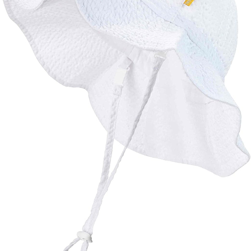 Baby & Toddler Wide Brim Sun Hats UPF 50+ Sun Protection Bucket Cap Cute Adjustable Hat in Seersucker