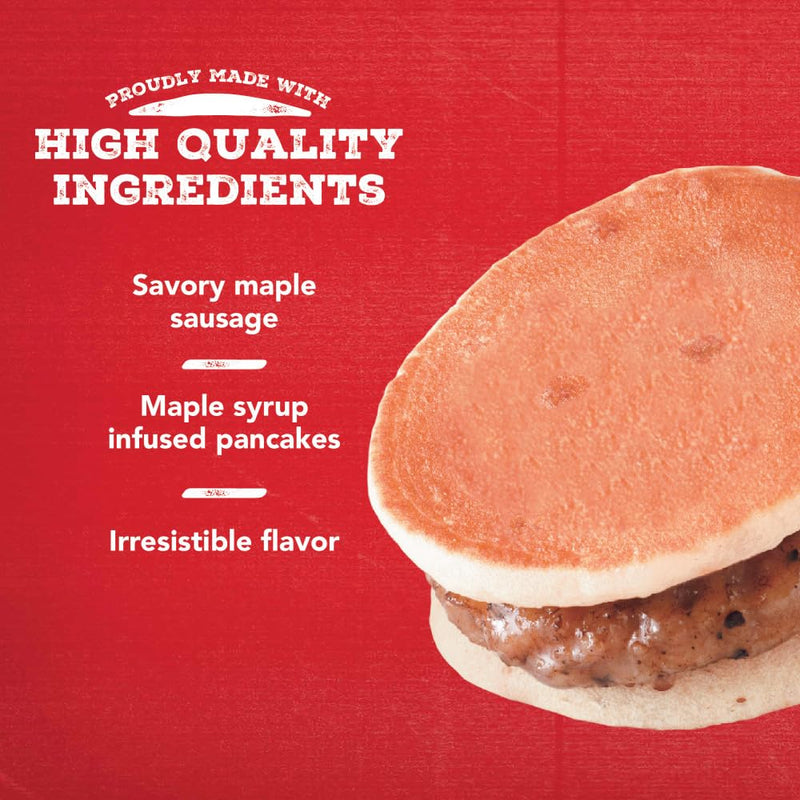 Jimmy Dean Snack Size Maple Pancake & Sausage Sandwiches, 10 Count (Frozen)