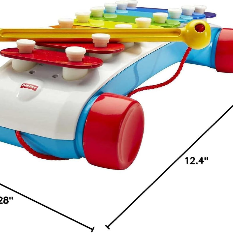 Fisher-Price Toddler Pull Toy, Classic Xylophone Pretend Musical Instrument with Mallet for Preschool Kids Ages 18+ Months