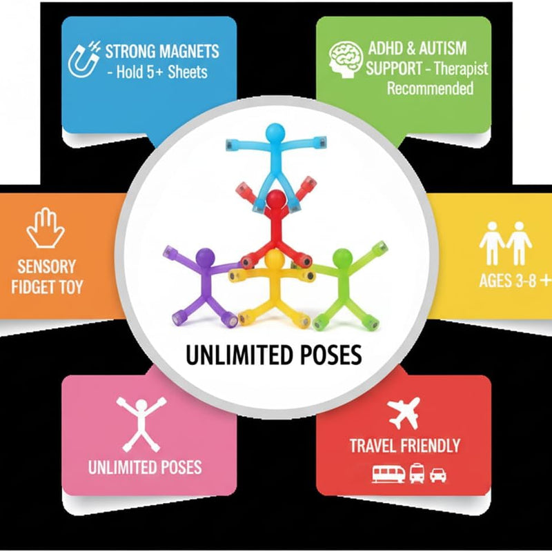 MAGMEN 10PC Opaque Magnetic Fidget Toys for ADHD and Autism