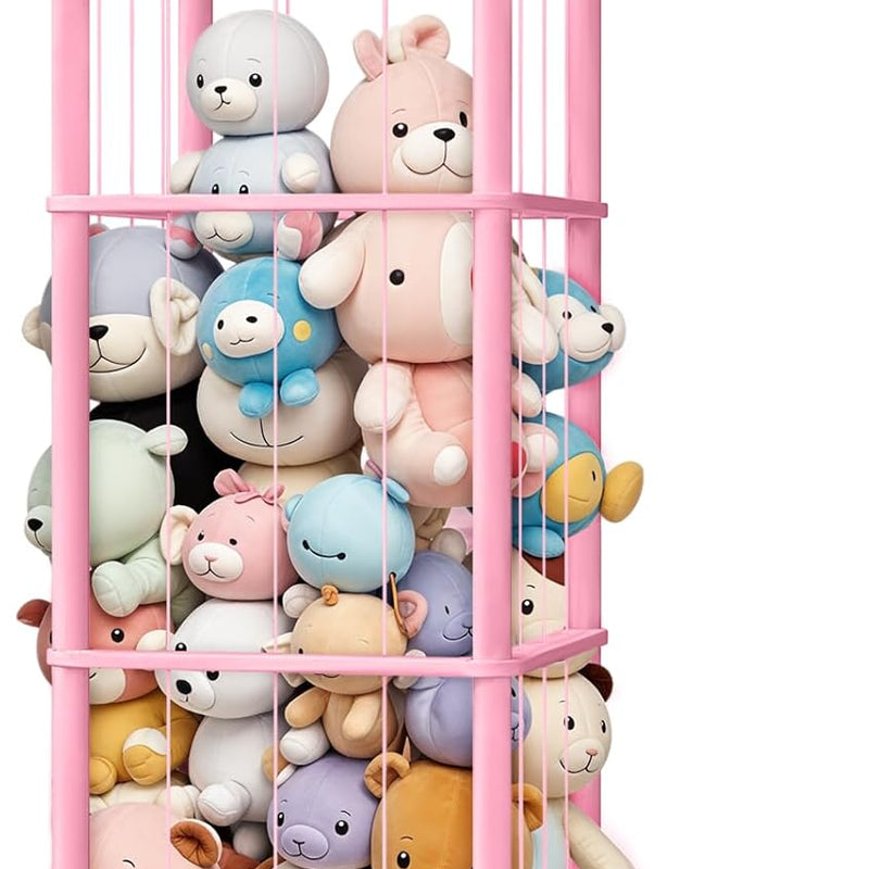 Woodure Stuffed Animal Storage & Organizer, Wooden Cute Zoo Toy Holder for Toddler Rooms, Playrooms & Bedrooms