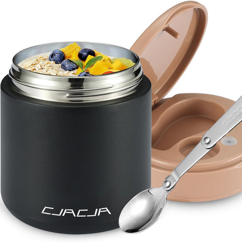 Thermo for Hot Food Kids - 15.2oz, Leak Proof Insulated Food Jar, Soup Thermo, Insulated Lunch Containers, Termos Para Comida Caliente, Wide Mouth Lunch Box with Folding Spoon and Handle
