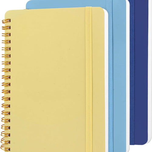 Utron 3 PCS Small Spiral Notebook 5x7, Notebooks for Note Taking, Blue Color Scheme Spiral Journal Notebook, Work Notebook Small Notebooks 5x7 with Strap, Cute Notebooks for Women 70 Sheets/Note Books