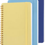 Utron 3 PCS Small Spiral Notebook 5x7, Notebooks for Note Taking, Blue Color Scheme Spiral Journal Notebook, Work Notebook Small Notebooks 5x7 with Strap, Cute Notebooks for Women 70 Sheets/Note Books