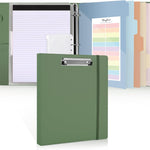 SKYDUE 3 Ring Binder with Clipboard, 13.2" × 10.2" Faux Leather 1 Inch Binder Organizer with 5 Pocket Dividers, Notepad, Labels & 2 Storage Pockets for Teachers, Students, Nurses & Office Work