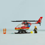 LEGO City Fire Rescue Helicopter Toy, Building Set with Firefighter Minifigure Pilot, Ages 5+, 60411