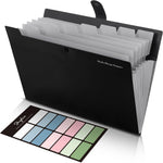SKYDUE Expanding File Organizer with 8 Pockets, Accordion File Folders with Labels, Portable Document Paper Bill Receipt Organizer, Home College School Office Supplies, Letter Size, Blue