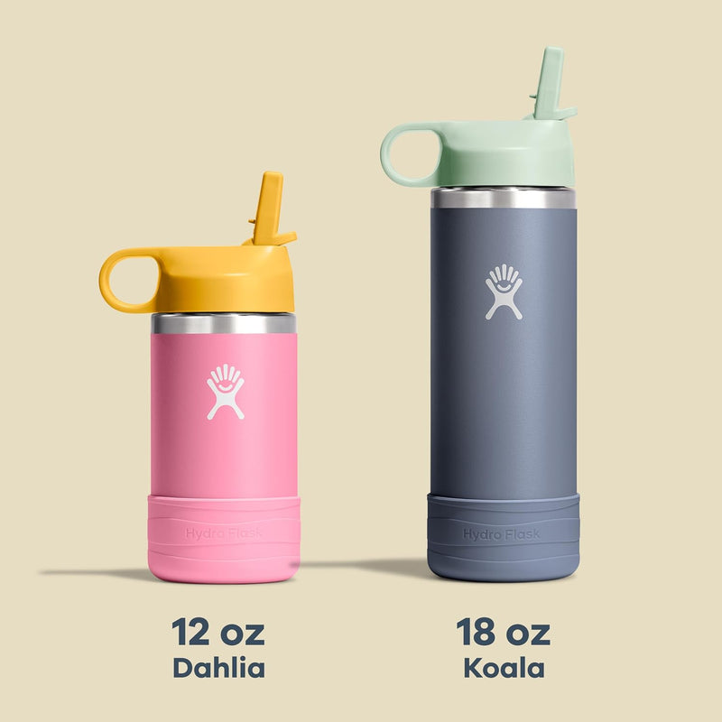 Hydro Flask Kids Water Bottle for School - Stainless Steel and Insulated with Straw Cap - 12 Oz in Anemone Purple