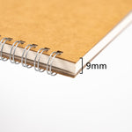 DSTELIN 10 inch x 7.5 inch, 100GSM, Blank Spiral Notebook, 1-Pack, Soft Cover, Sketch book, 100 Pages / 50 Sheets, with writing backboard, (Brown)