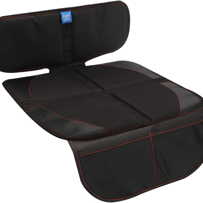 funbliss Car Seat Protector for Child Car Seat | Auto Seat Cover Mat, Thickest Padding, Protects Leather & Fabric Upholstery, PVC Leather Reinforced Corners