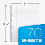 Oxford Spiral Notebook, 1 Subject, College Ruled Paper, 8 x 10-1/2 Inch, Pastel Pink, Orange, Yellow, Green, Blue and Purple, 70 Sheets (63756), Set of 6