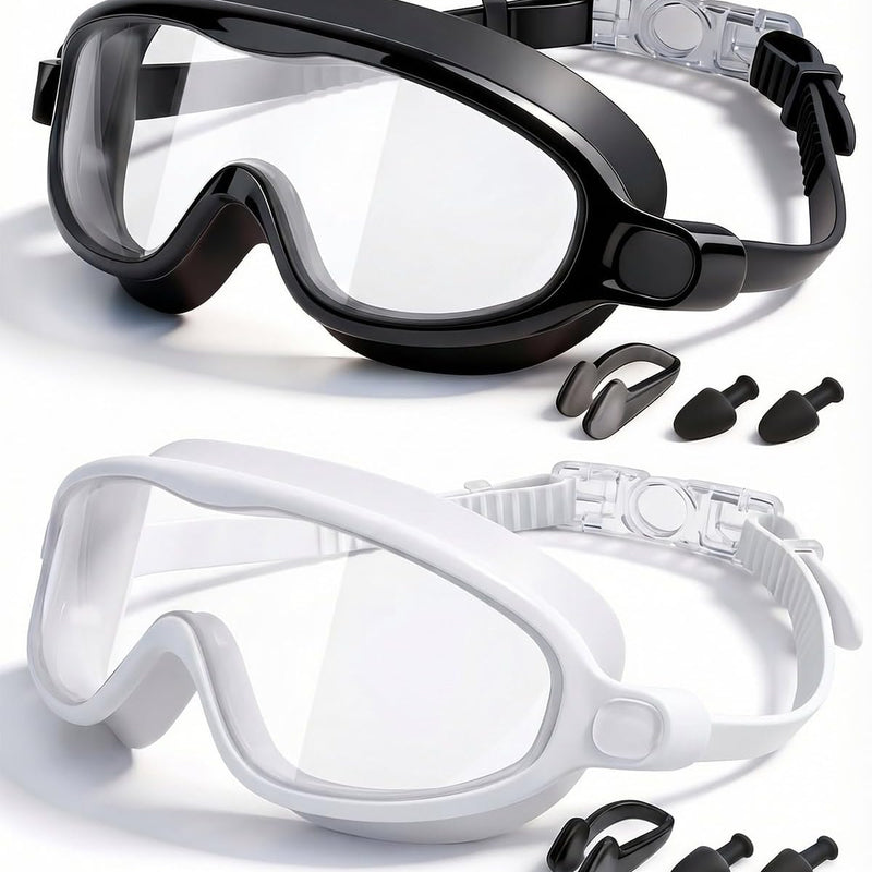 Kids Swimming Goggles 2 Pack, Anti Fog&UV Swim Goggles for Boys Girls, No Leak Pool Beach Essentials for kid 3-14