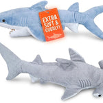 Bedwina Stuffed Animal Sharks - Pack of 2 Large, 14 inch Mako & 13 inch Hammerhead Plush Shark Toys, Stuff Animals Toy, for Baby Toddlers & Kids
