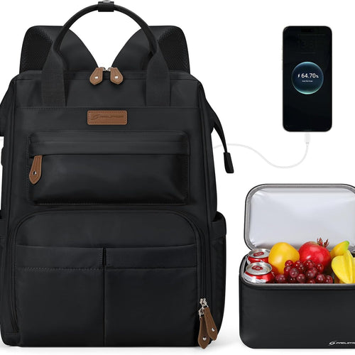 Maelstrom 15.6-17.3" Laptop Backpack with Lunch Box, Work Bag for Women Men | 25l Capacity, 3-5h Thermal Insulation, Usb & Type-C Ports, Anti-Theft Design, Water-Resistant. Ideal For Travel, Commute