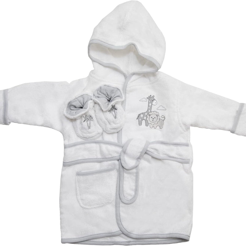 Spasilk 100% Cotton Hooded Terry Bathrobe with Booties Baby One Size Gifts — Shower