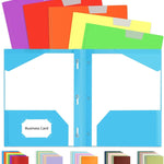Sooez Folders with Pockets and Prong, 6 Pack, Pastels Colors, File Folders with Prongs, 2 Pocket Folders Bulk, Plastic Folder, School Folder College Supplies, Aesthetic Nursing Cute School Supplies