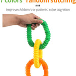 FINGOOO 7 Pieces Jumbo Pop Toobs Fidget Toys,Pop Tubes Sensory Toys for Kids Adults DIY Decompression ADHD Autism